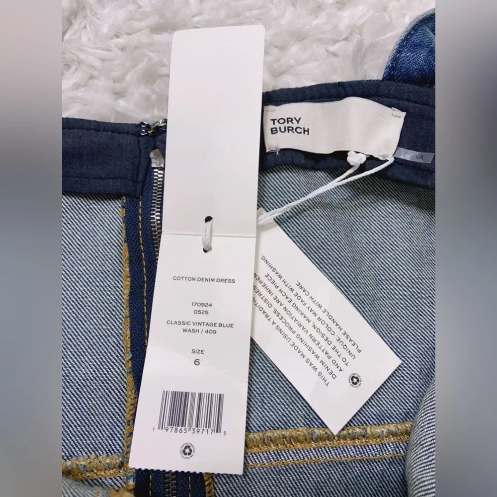 NWT $498 Tory Burch Cotton Denim Dress